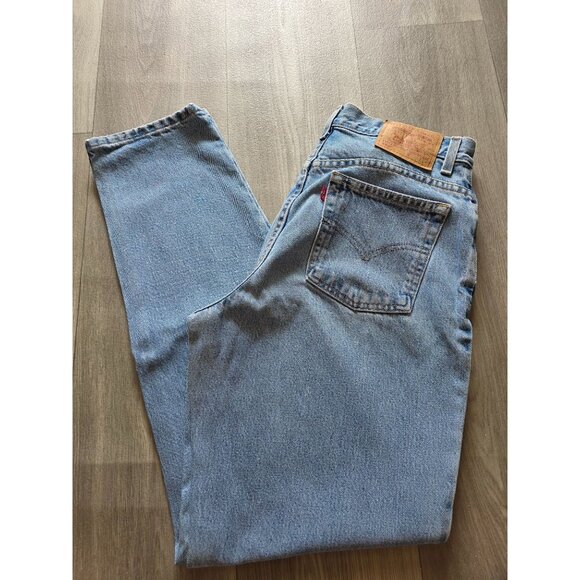 Vintage Levis 550 Relaxed Fit Tapered Leg Light Wash Denim Jeans Size 14 M - Picture 1 of 8